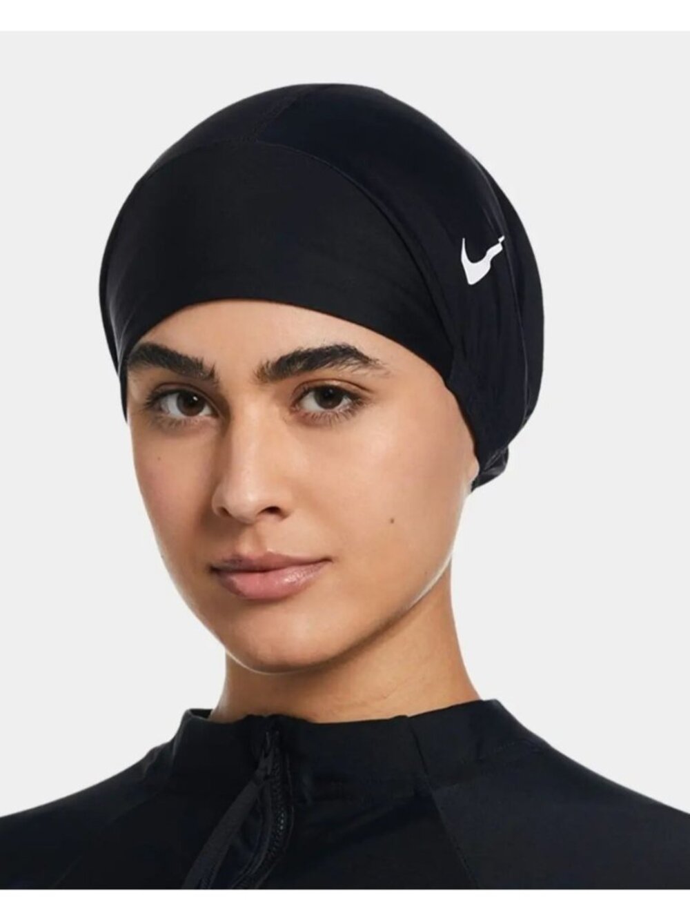 Nike Victory Swim Cap Nylon Head Cover Black Bathing Cap Women's M/L NEW w/ TAGs
